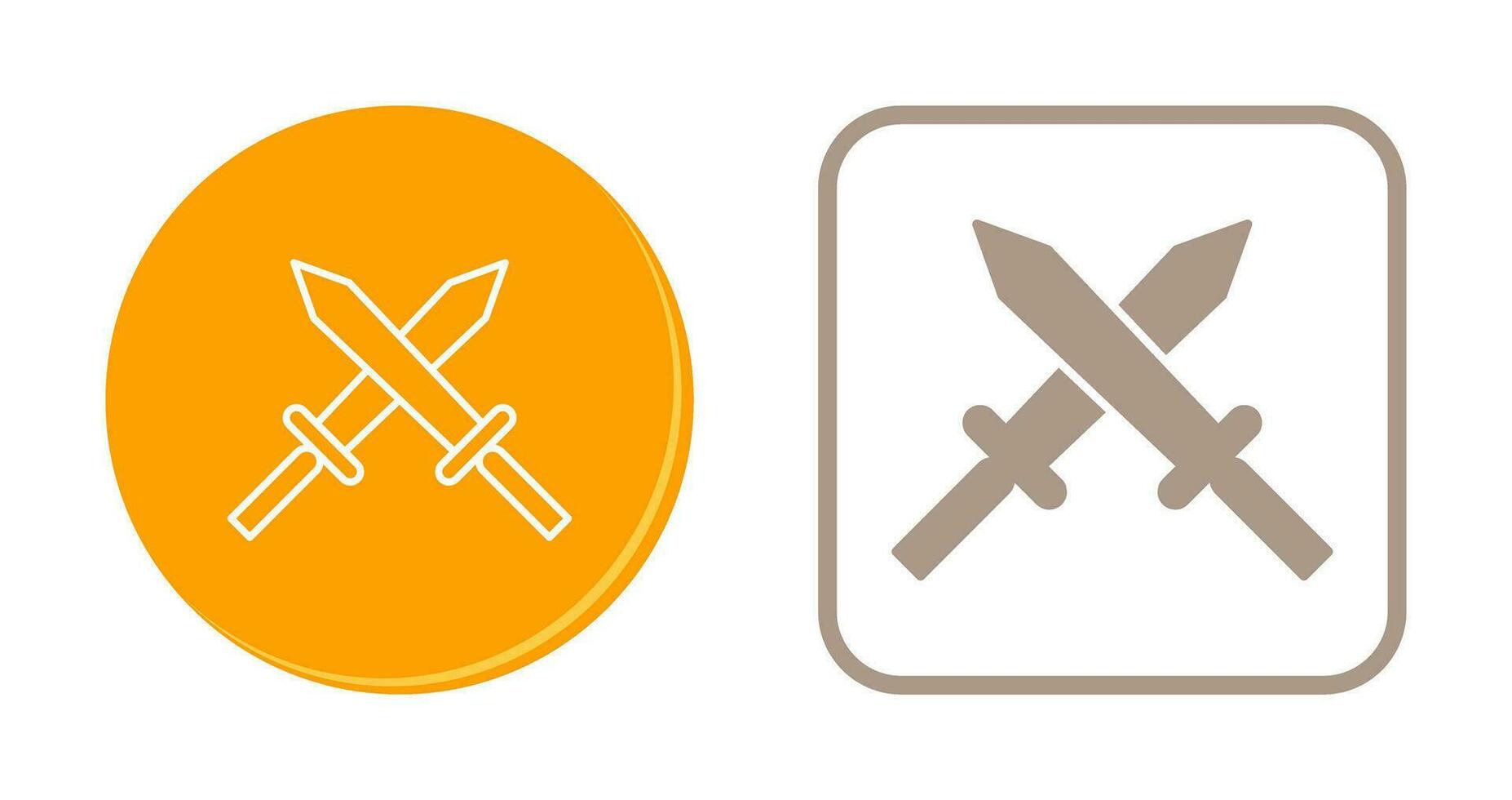 Unique Two Swords Vector Icon