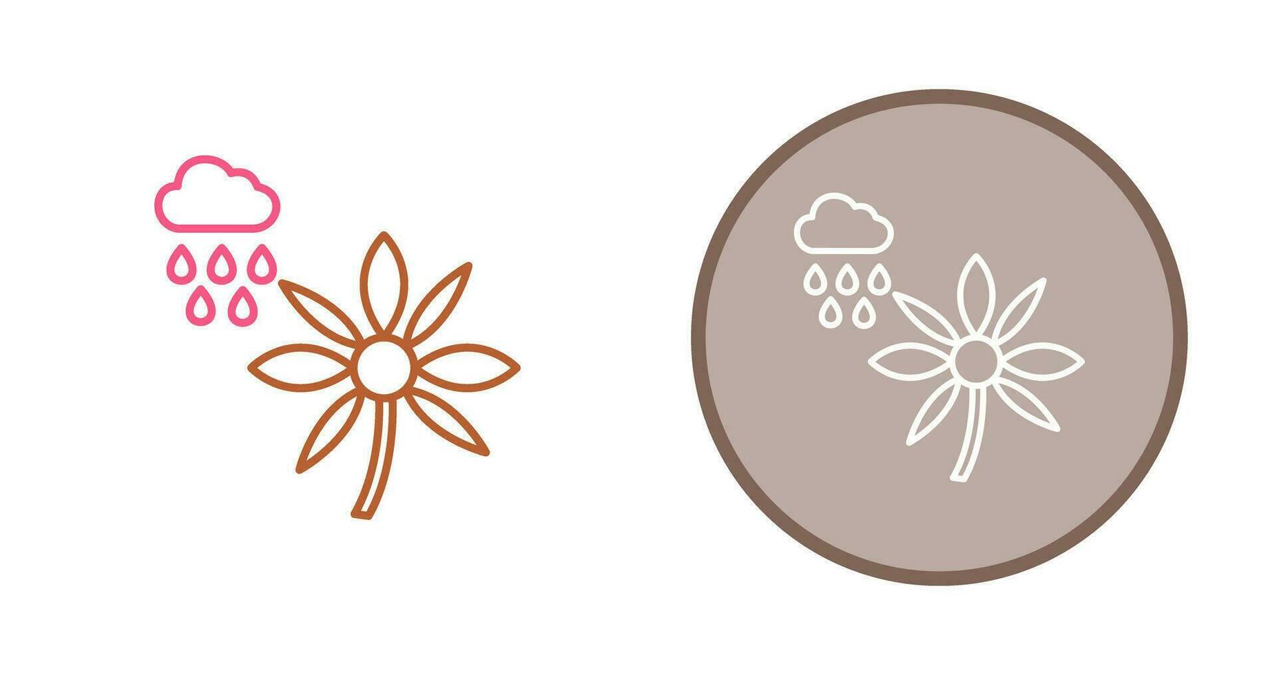 Flower with rain Vector Icon