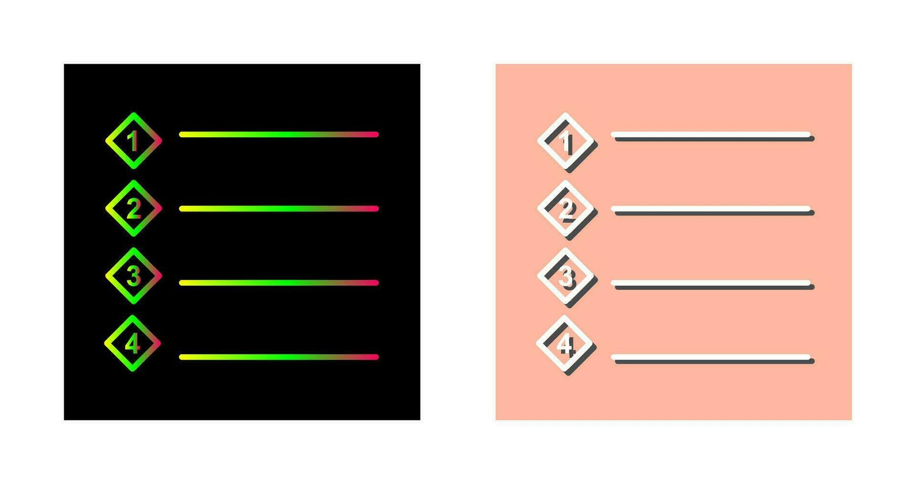 Unique Numbered list Vector Icon