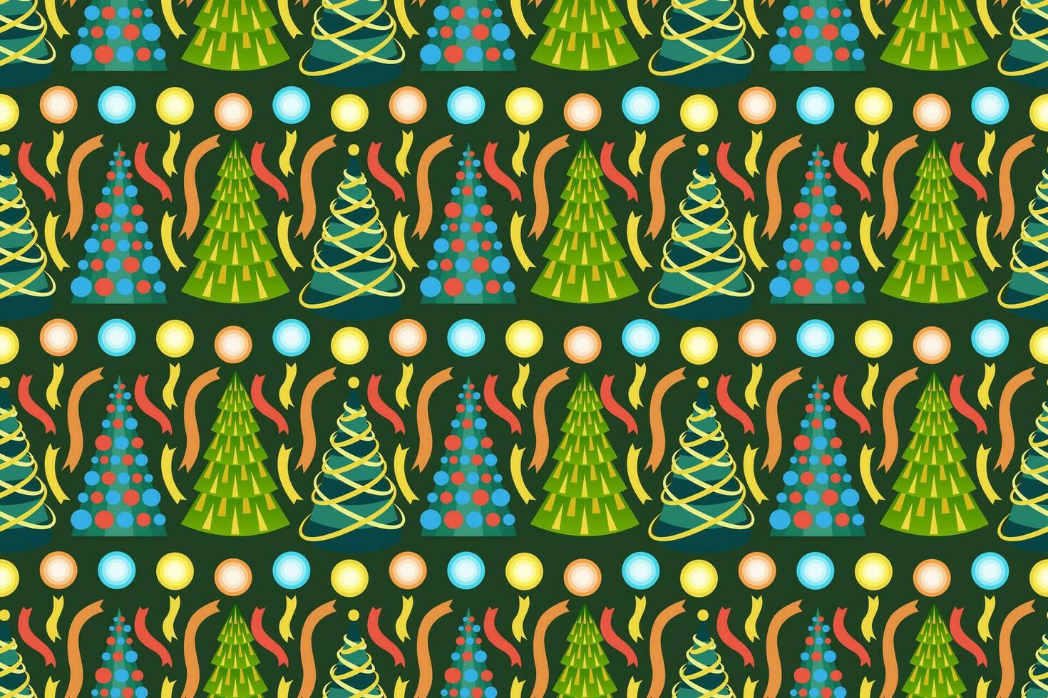 Christmas trees seamless pattern. Endless Christmas pattern with decorative stylized green firs. vector