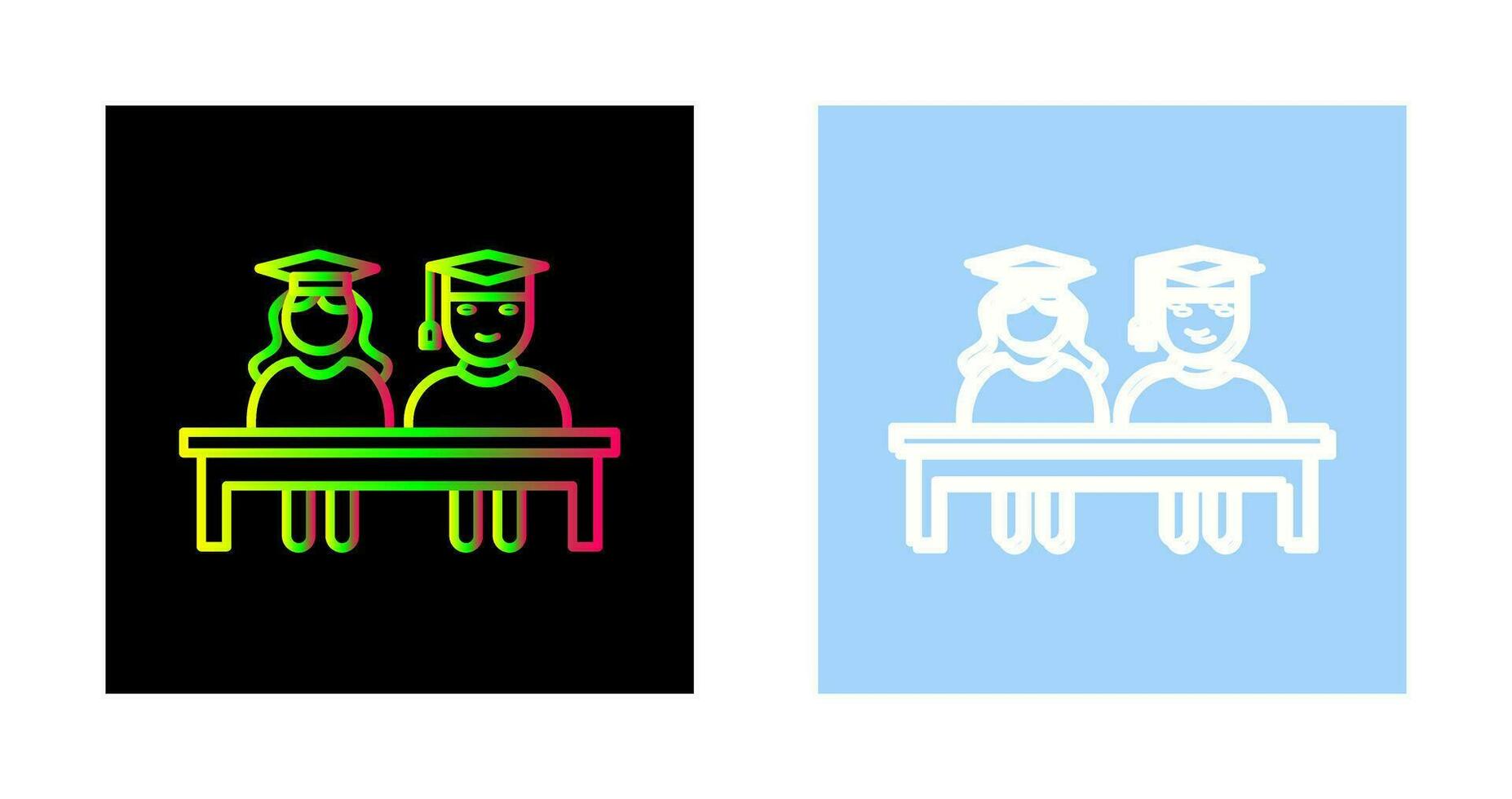 Unique Students Sitting Vector Icon