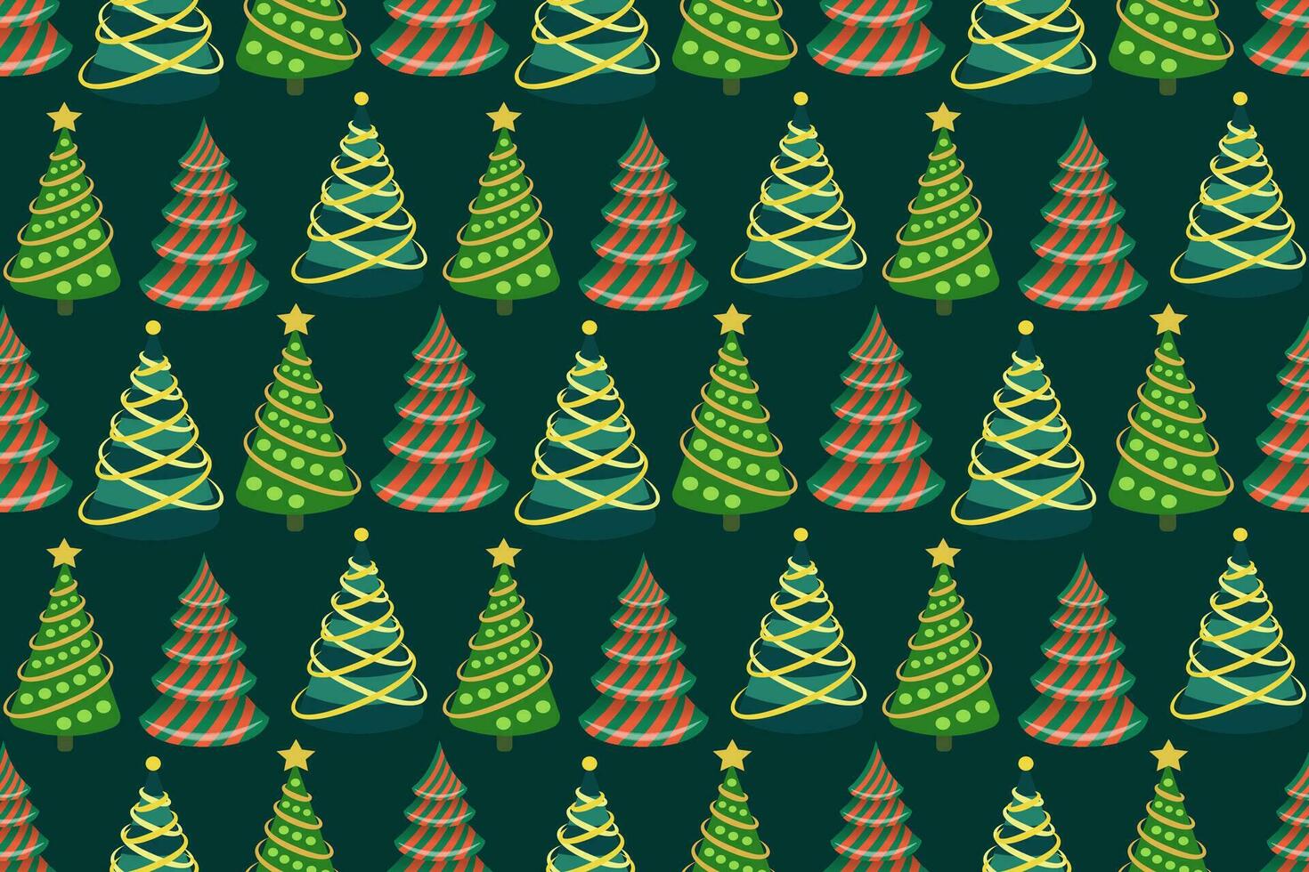 Christmas trees seamless pattern. Endless Christmas pattern with decorative stylized green firs. vector