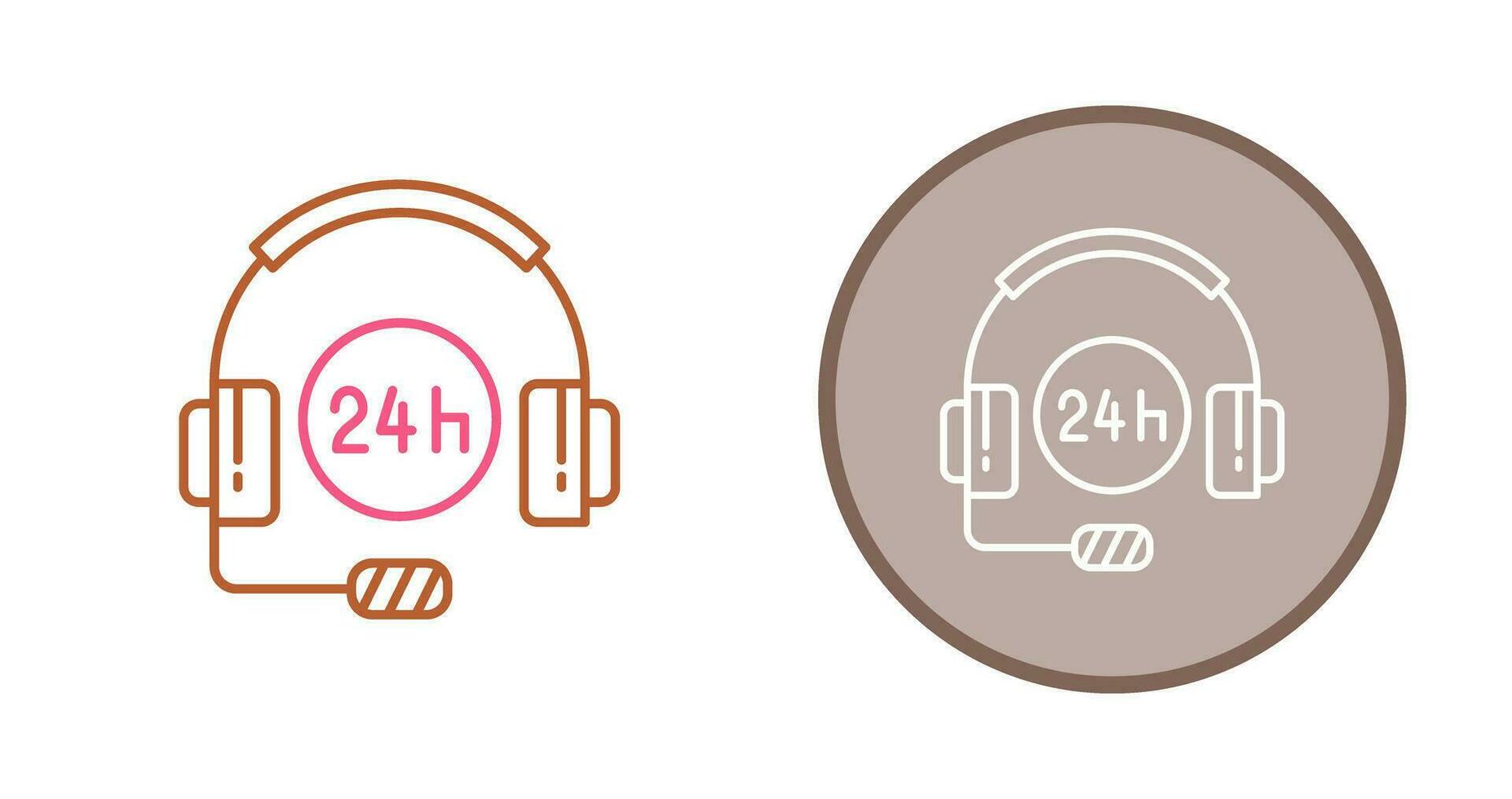 24 Hours Support Vector Icon