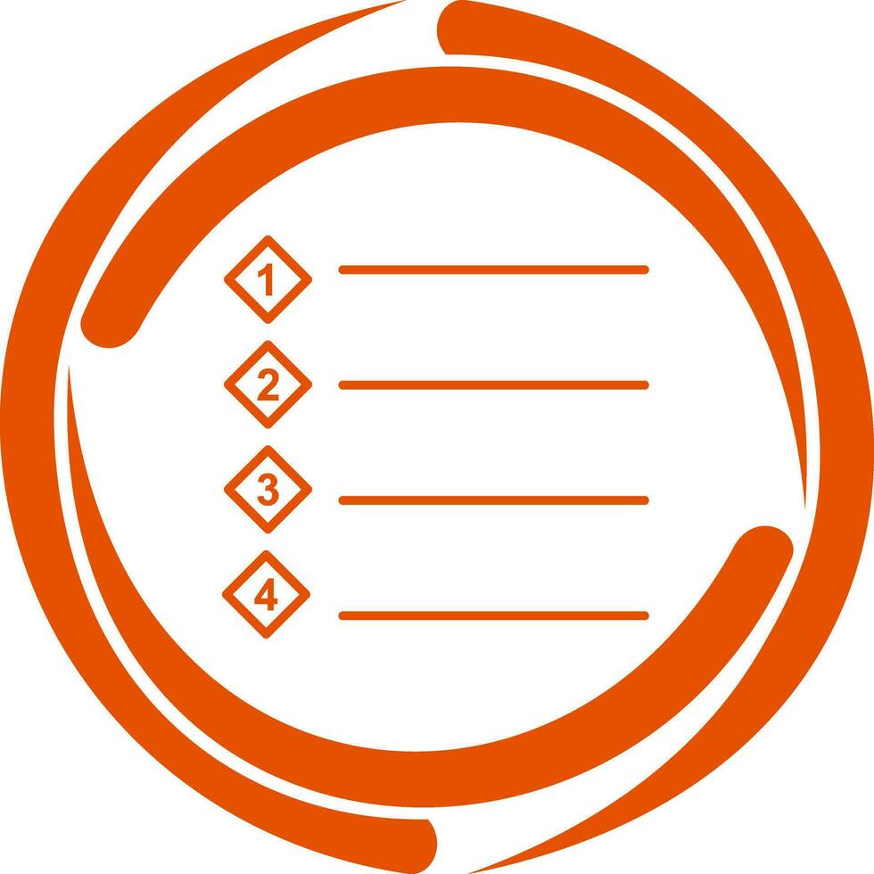 Unique Numbered list Vector Icon