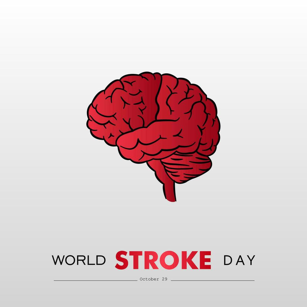 World Stroke day is observed every year on October 29, raise awareness the prevention and treatment the condition vector