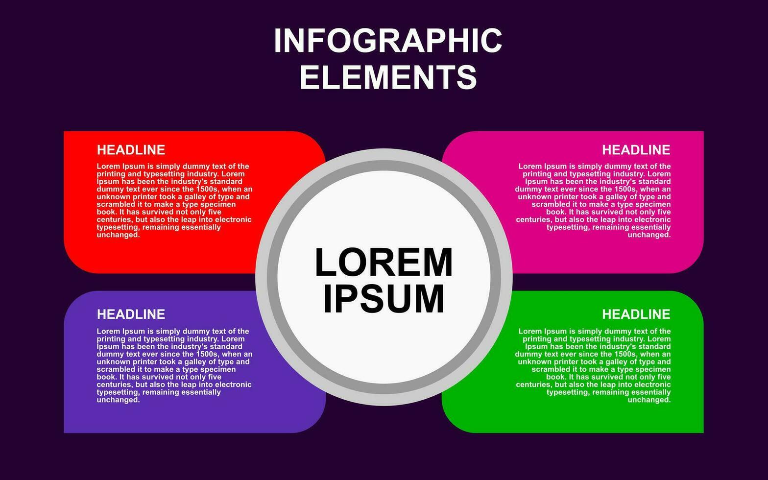 infographic element design with 4 colorful steps for presentation and business. infographic planning design for presentations. vector