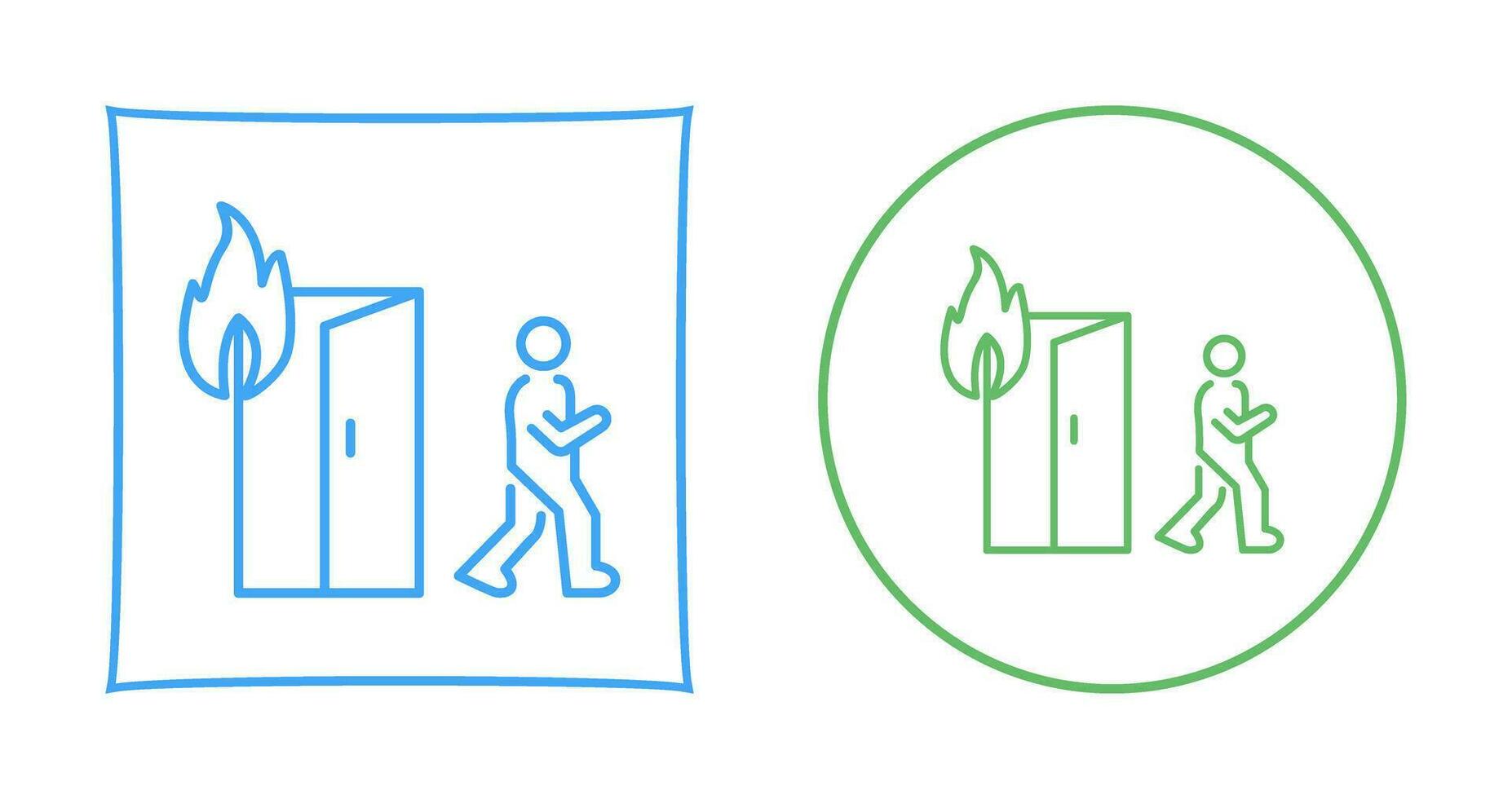 Unique Running from Fire Vector Icon