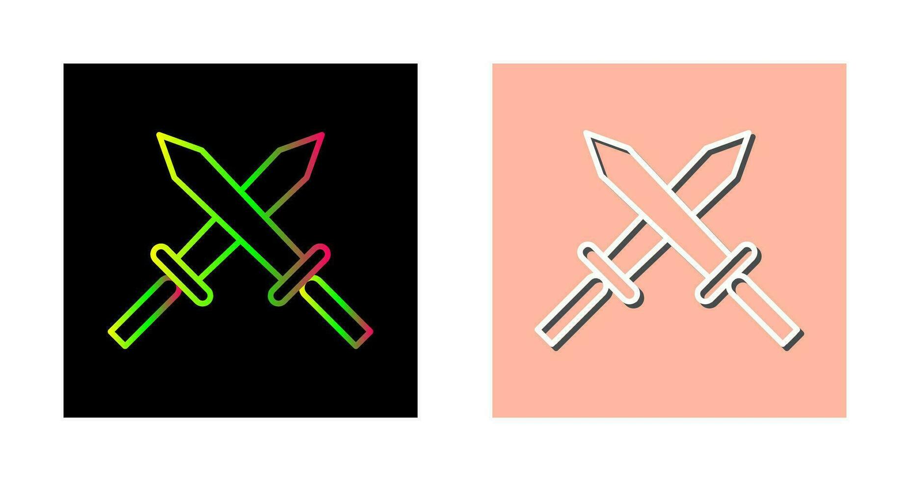 Unique Two Swords Vector Icon