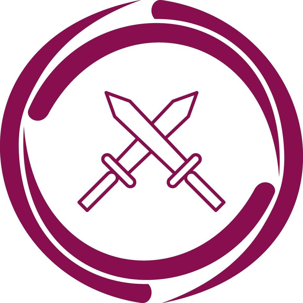 Unique Two Swords Vector Icon