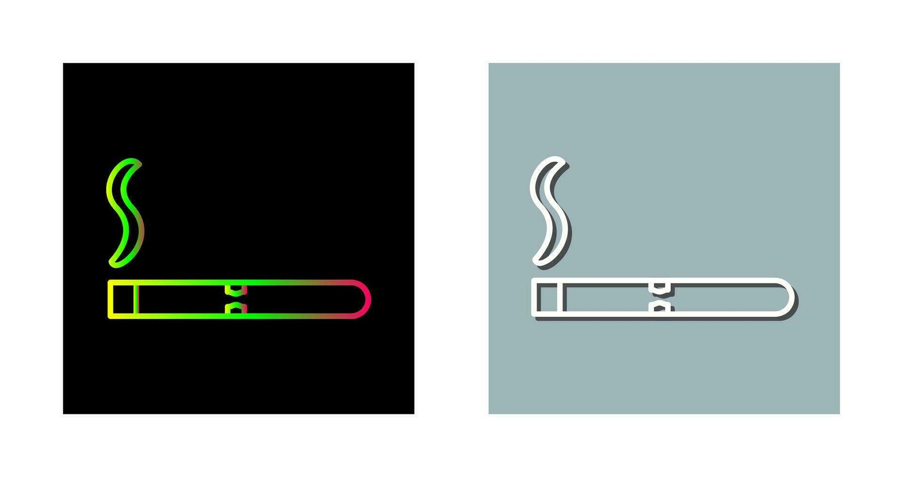 icono de vector de cigarro encendido único