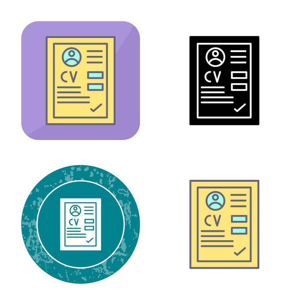 CV Vector Icon
