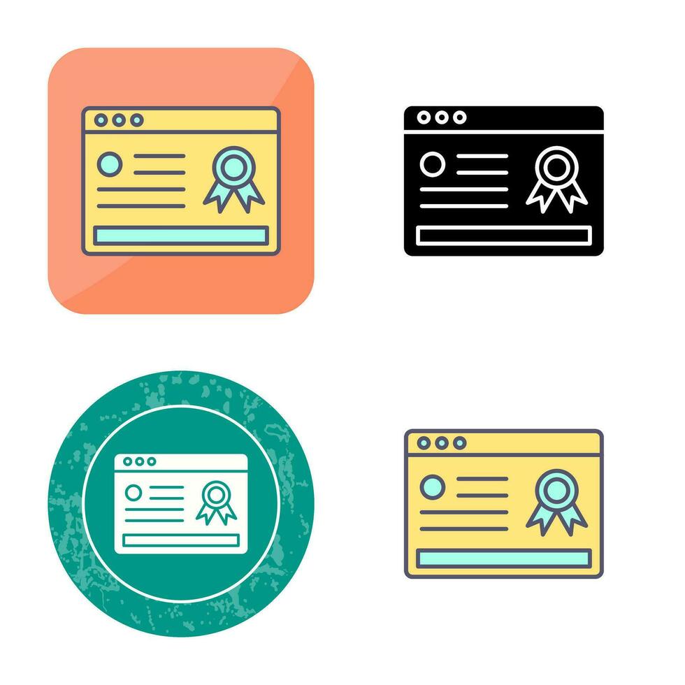 Online Certificate Vector Icon