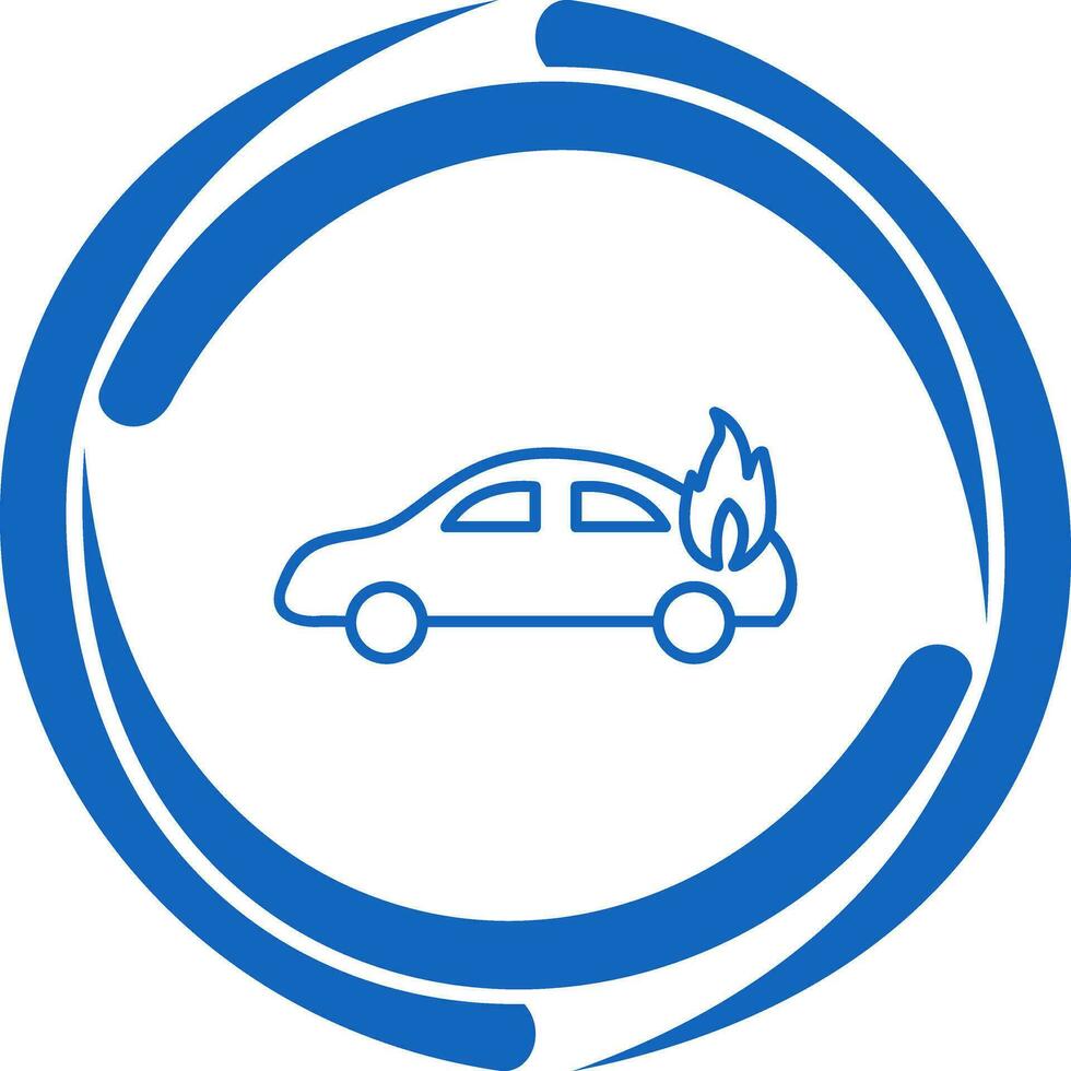 Unique Car on Fire Vector Icon