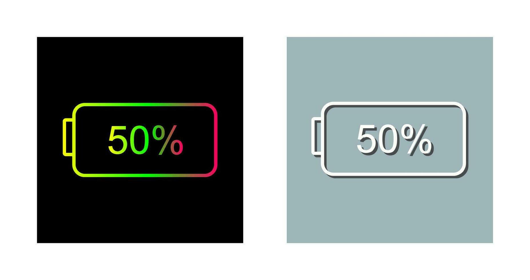 Unique Half Battery Vector Icon