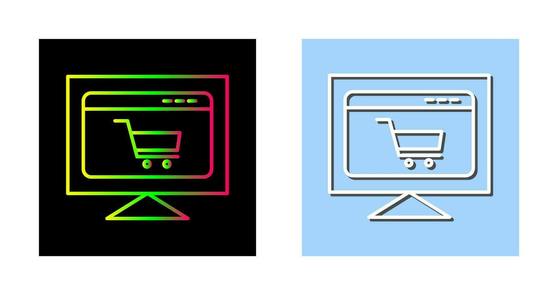 icono de vector de sitio web de comercio electrónico