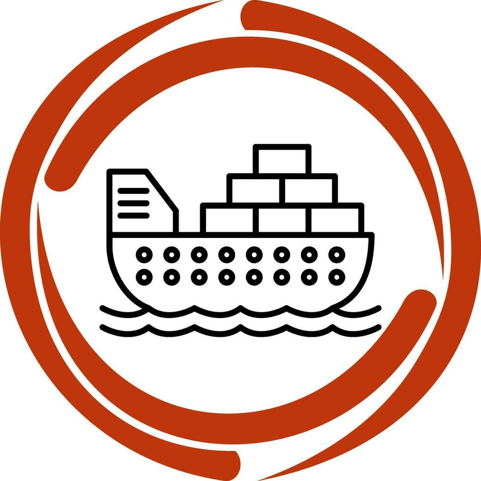 icono de vector de barco de carga