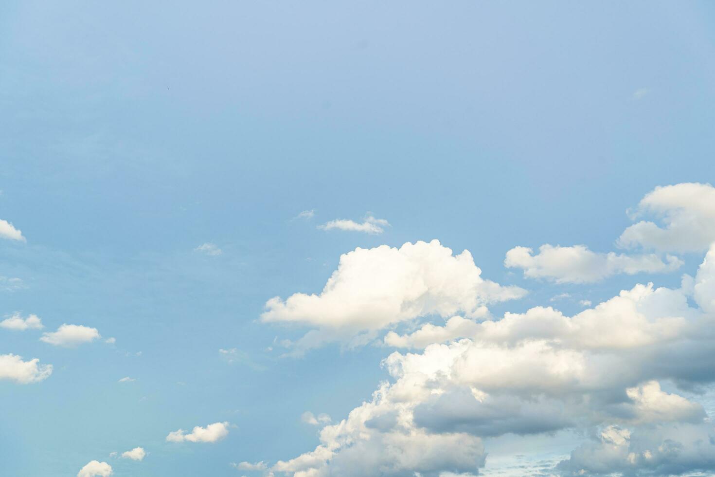 Natural sky composition. Element of design. blue sky background with tiny clouds. copy space. photo