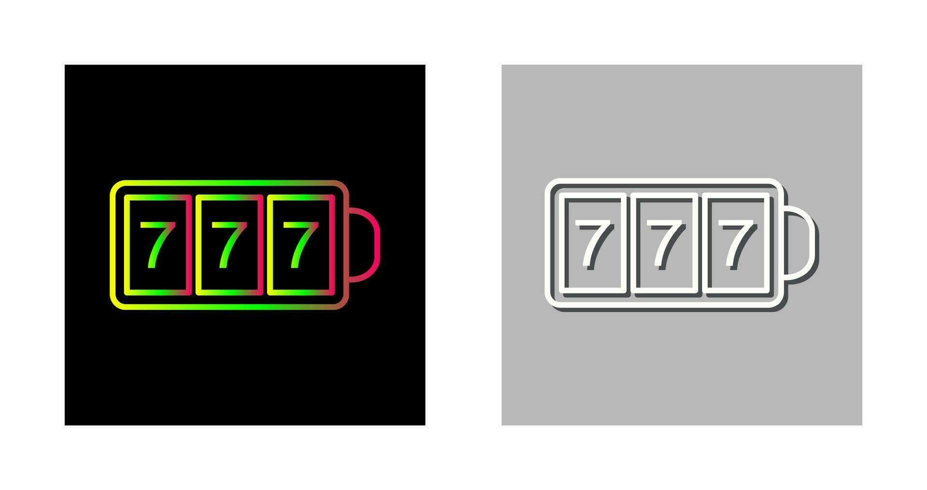 máquina tragamonedas con sietes vector icono