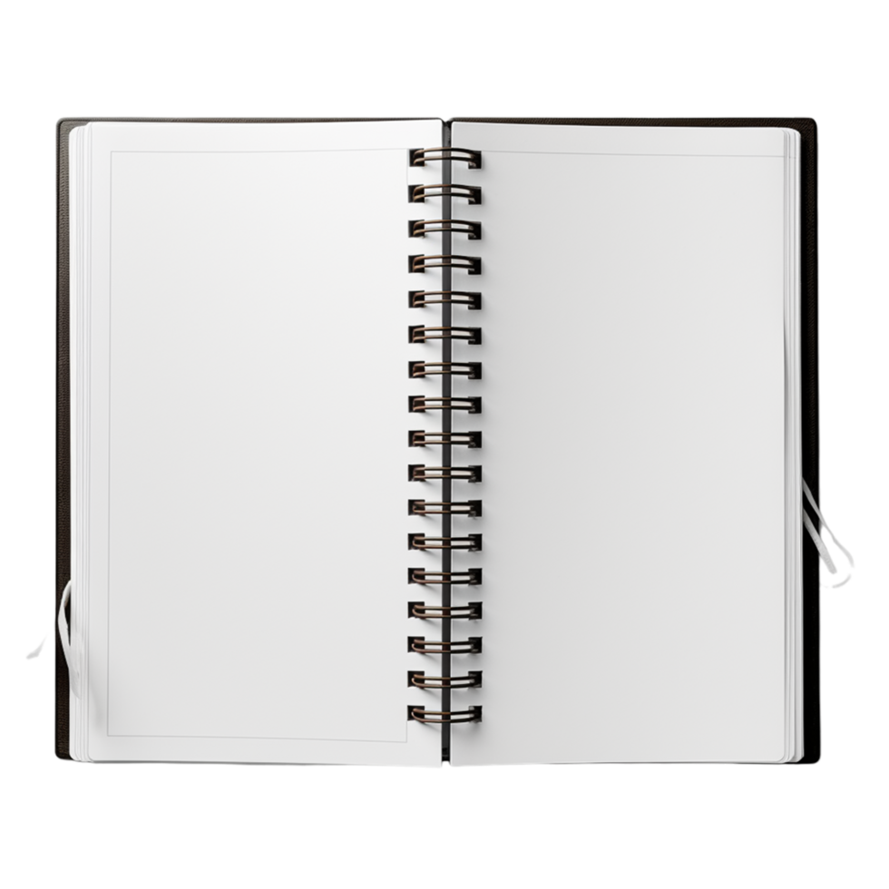 blank open notebook ring binder ai generative png