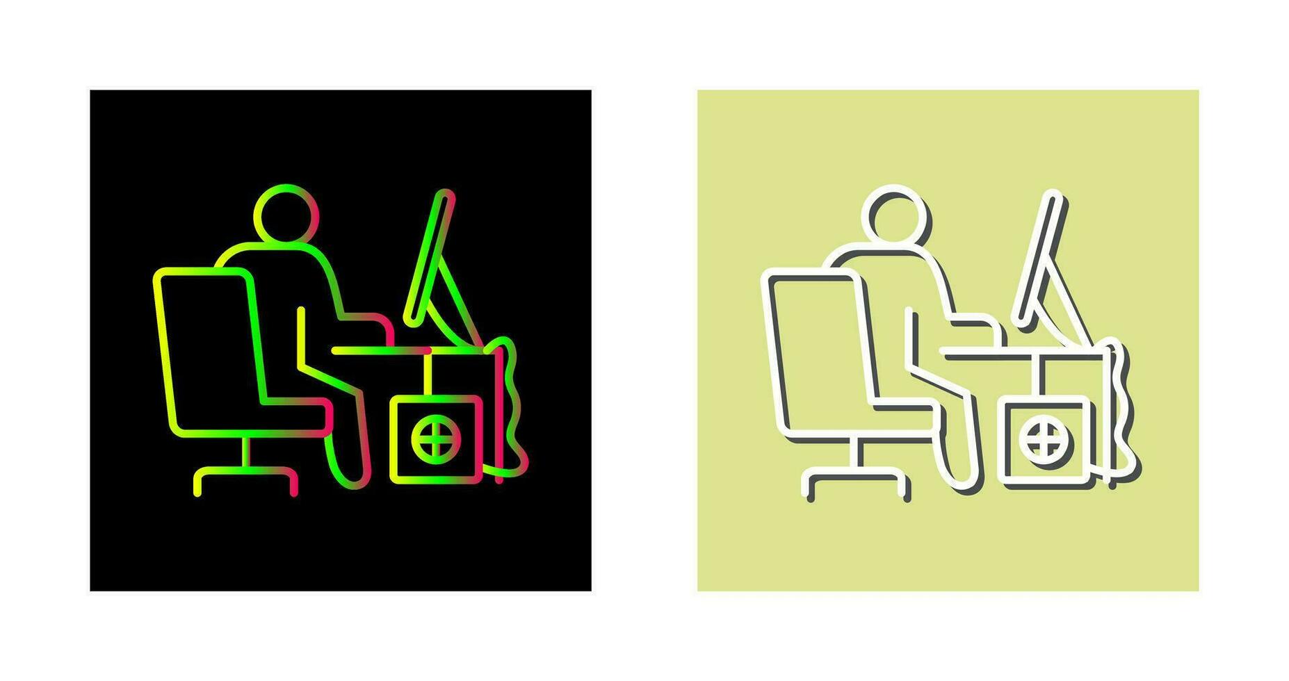 Computer Worker Vector Icon
