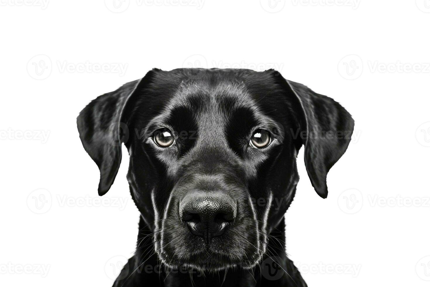 Dog portrait isolated on white background. Generative AI photo