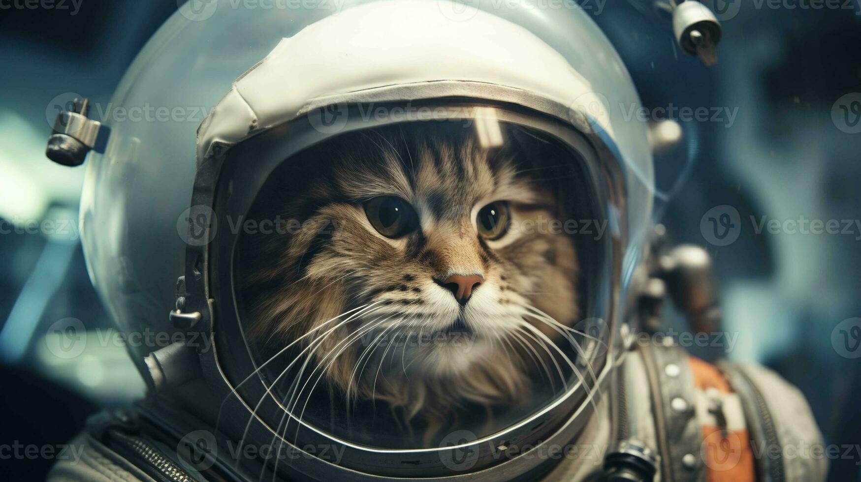 Adorable Astronaut Cat. Exploring the universe, one paw at a time photo
