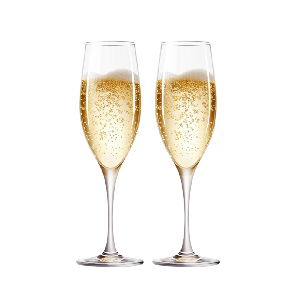 two champagne glasses ai generative png