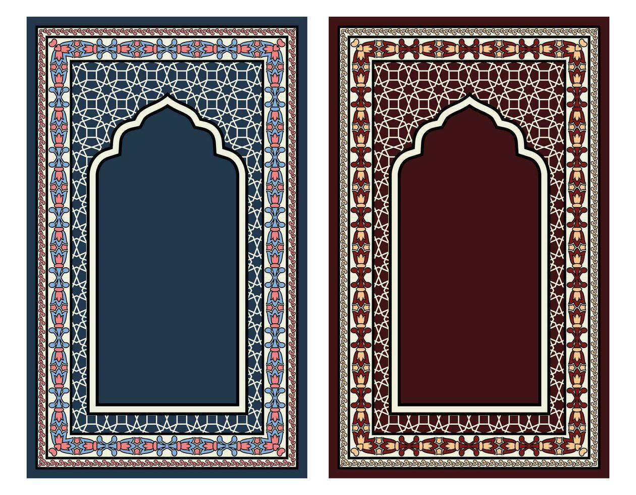 Janamaz prayer mat vector design set