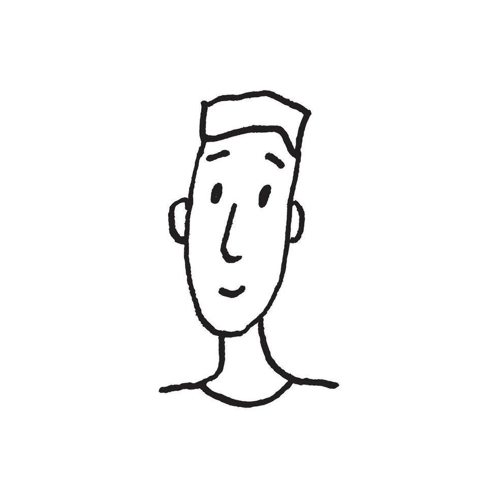 Line Drawing Illustration man face. Vector illustration isolated