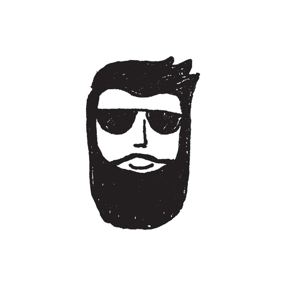 Man face with beard. 30248730 Vector Art at Vecteezy