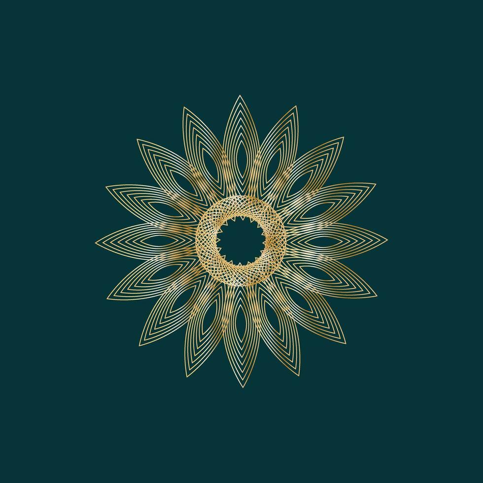 Flower vector with golden color theme