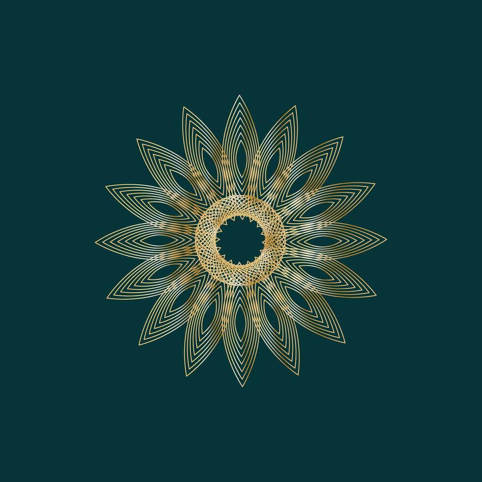 Flower vector with golden color theme