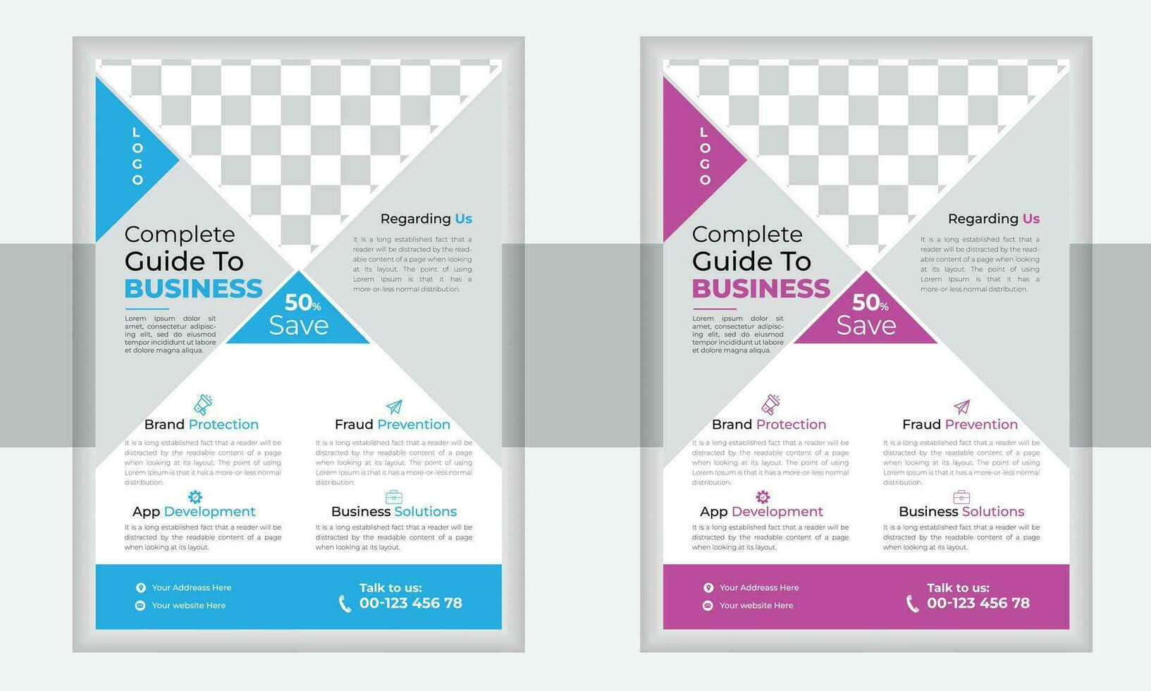 Modern Corporate Creative Colorful Business Flyer Template with 2 color design template for poster flyer brochure cover. for poster flyer brochure cover triangle graphic elements vector