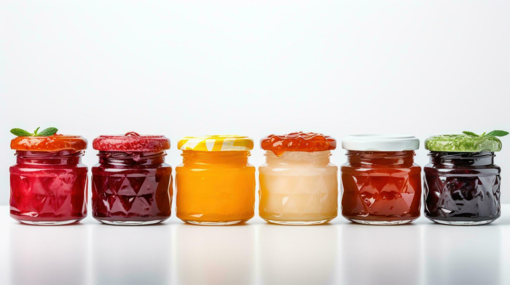 variedad de Fruta Enjambres y gelatinas en un blanco antecedentes foto