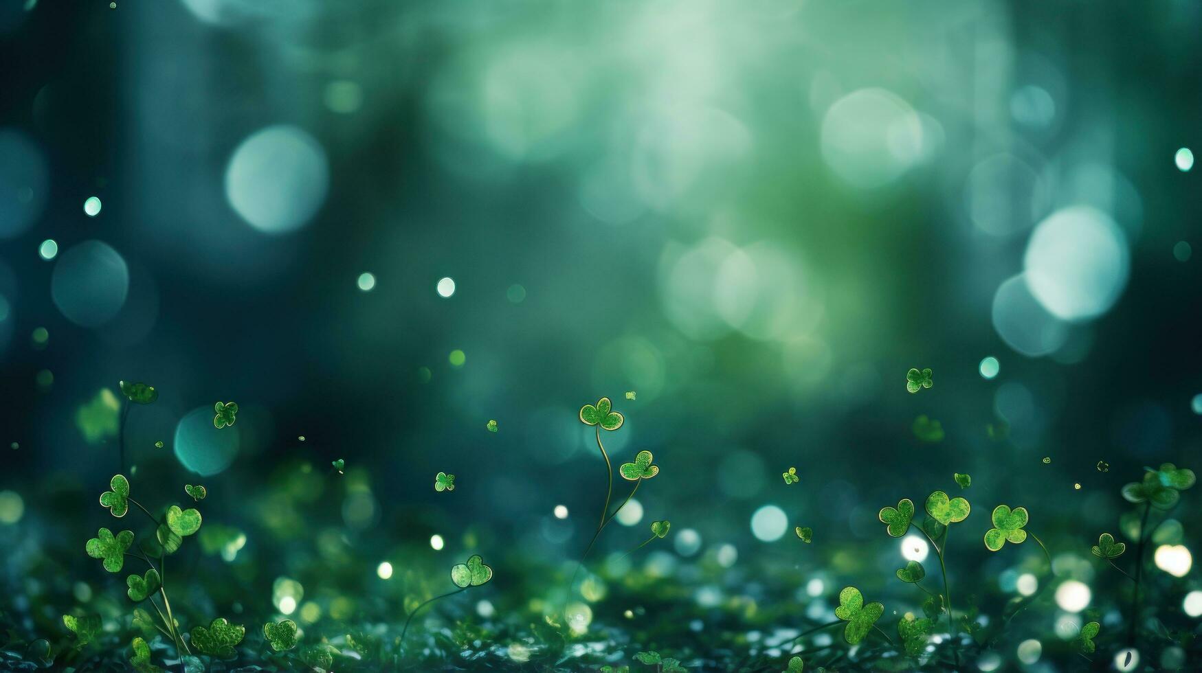 Bokeh lights in shades of green for St. Patricks Day photo