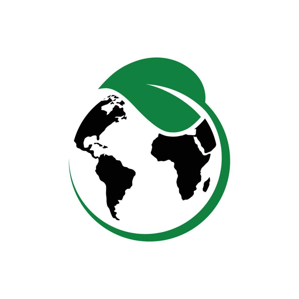 Go green earth. Save earth and ecology icon vector