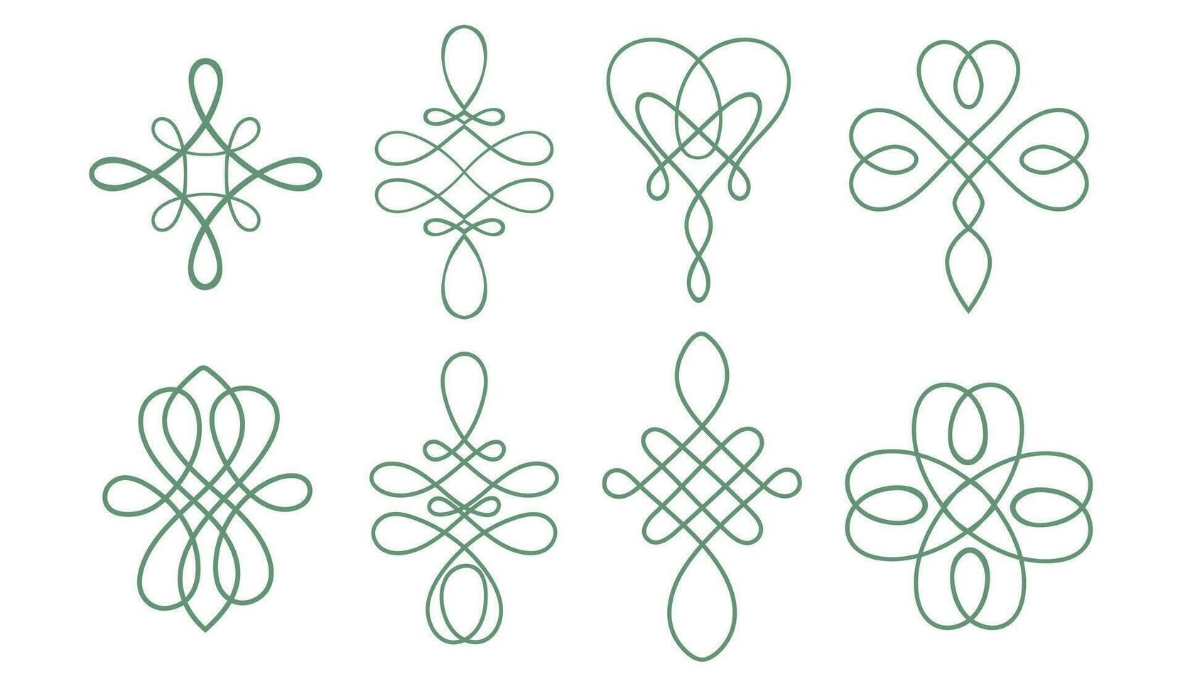 Set of Celtic symbol. Irish endless knots. vector