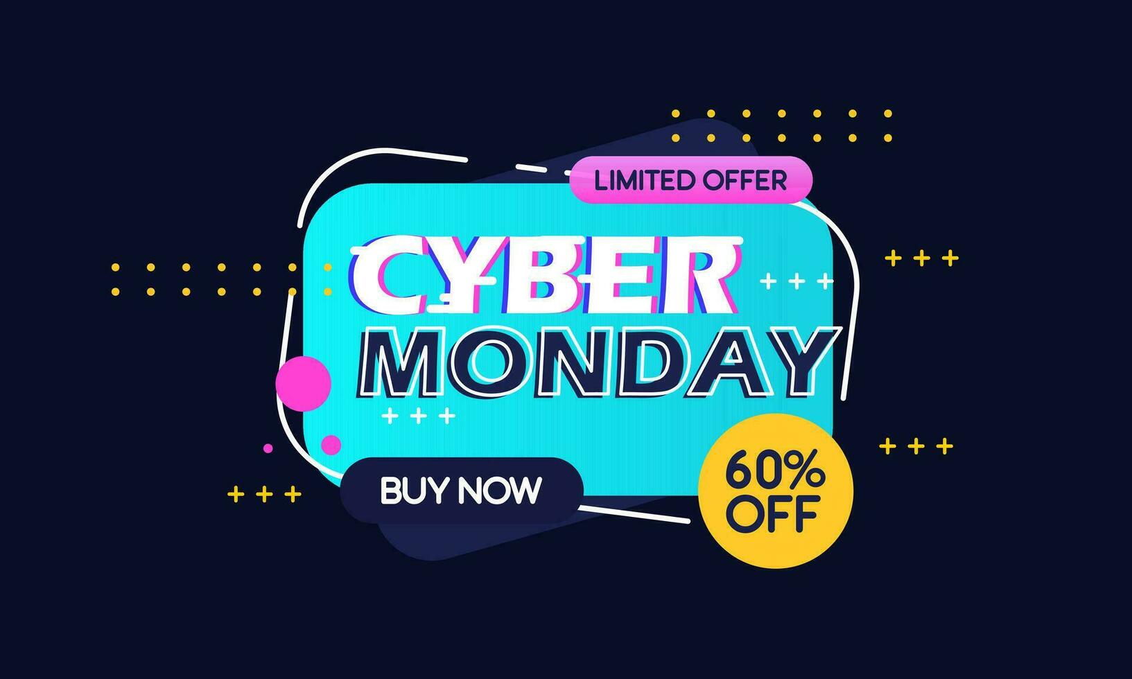 Gradient Cyber Monday Sale Banner Isolated on Dark Background vector