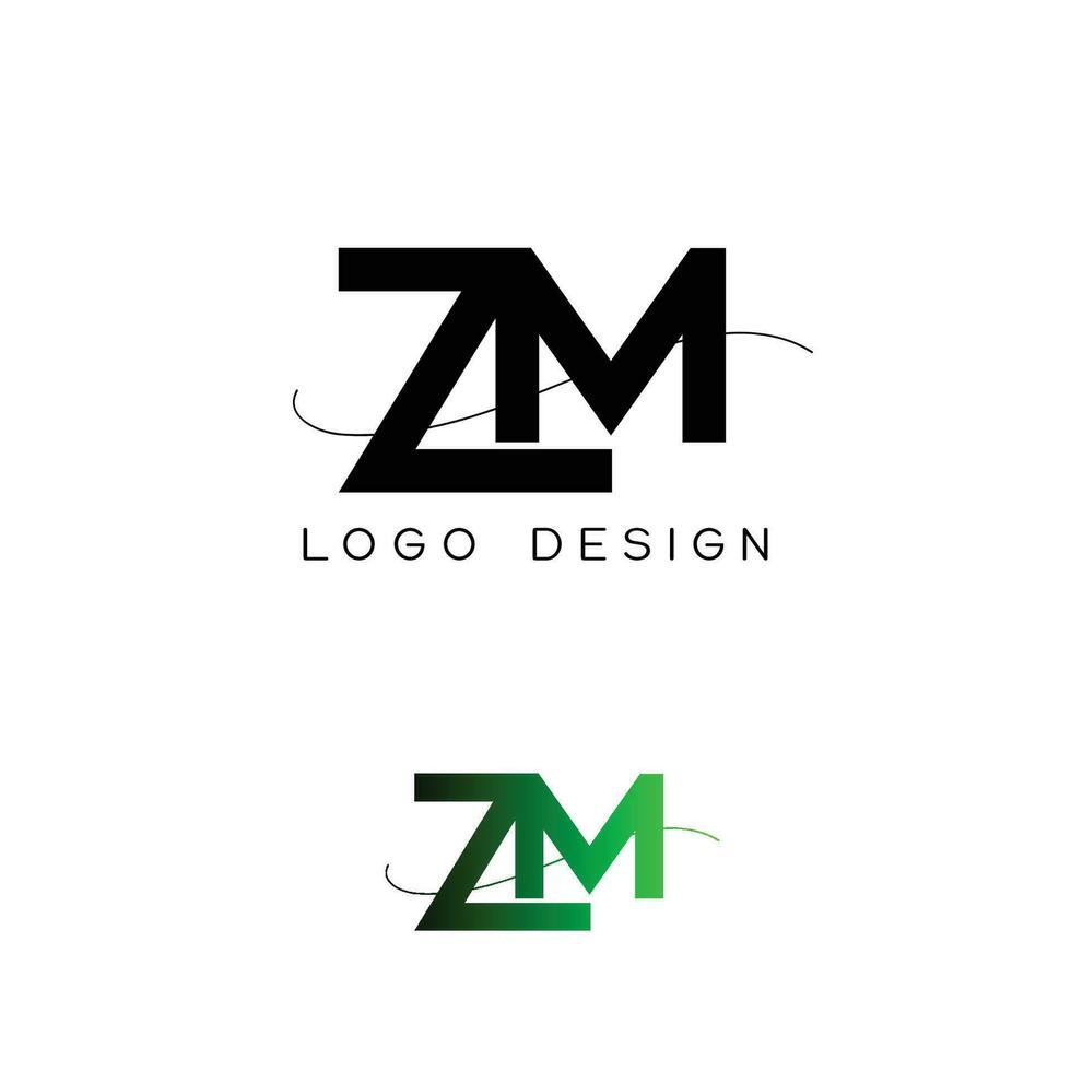 ZM initial letter logo vector