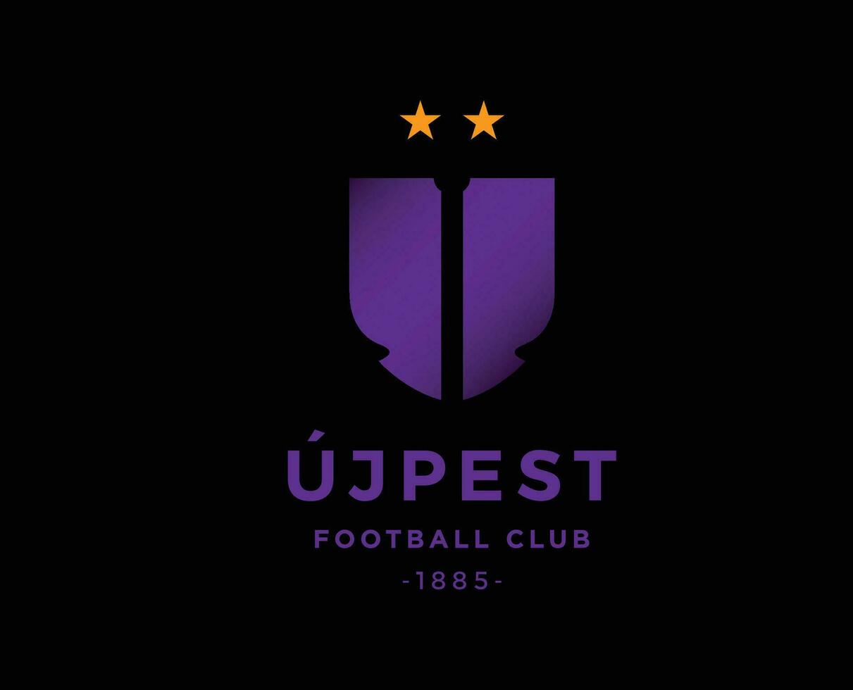 Ujpest FC Club Symbol Logo Greece League Football Abstract Design Vector Illustration With Black Background