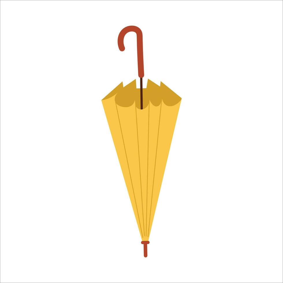 Folded Umbrella. Vector illustration in flat style