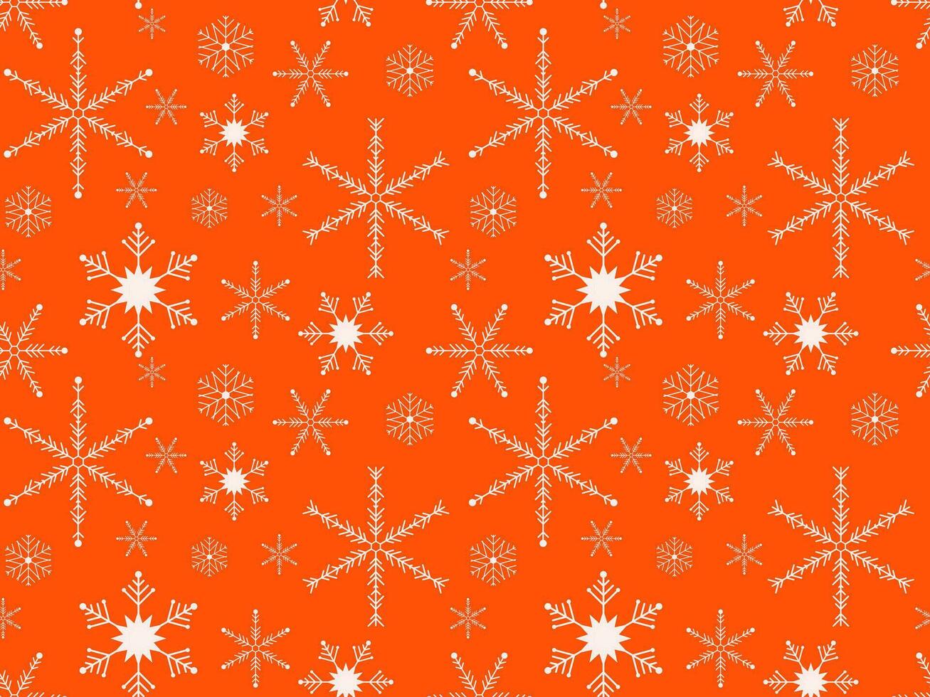 Red background with snowflakes. Winter seamless pattern for packaging, textiles, clothing vector