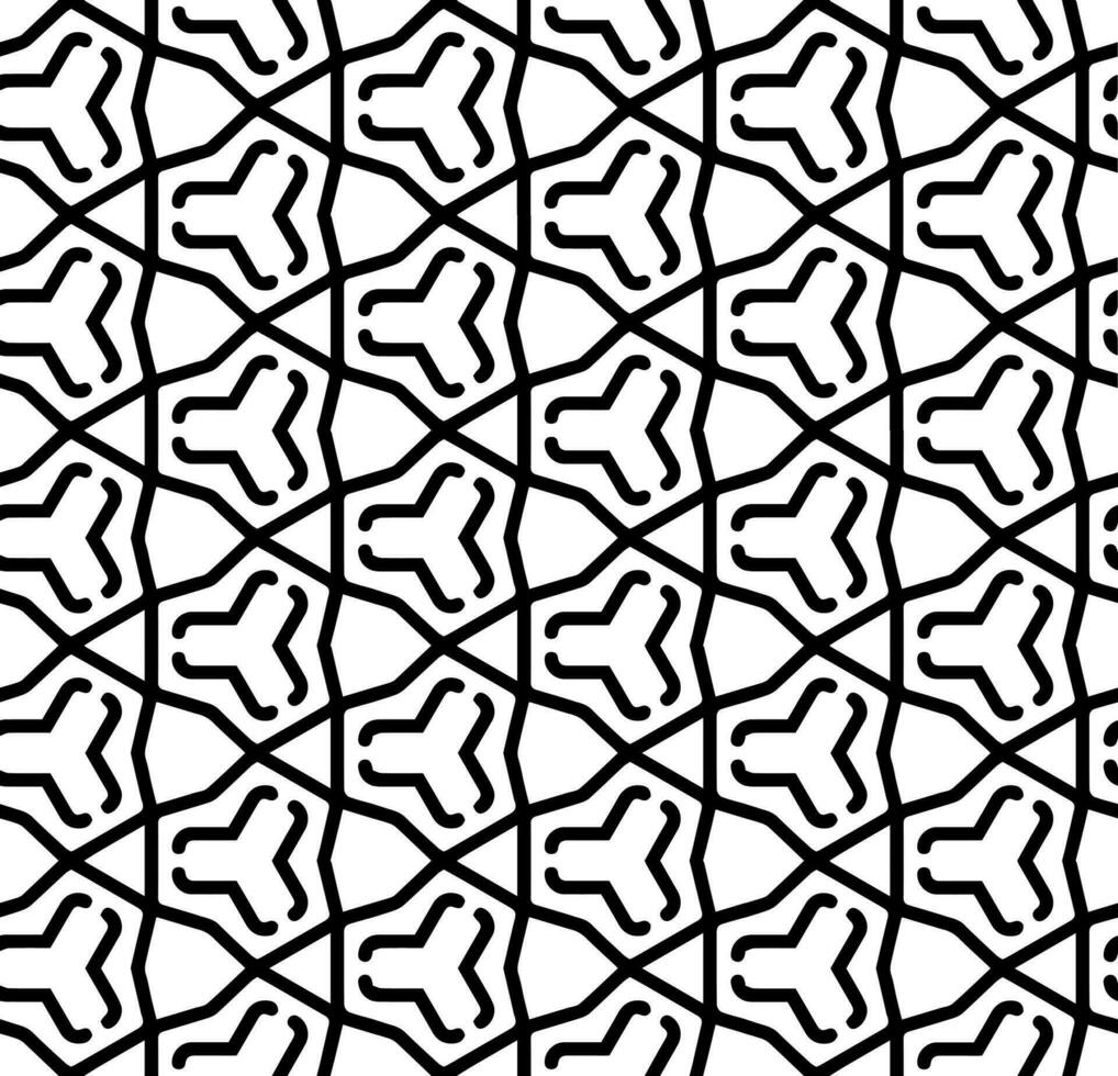 patrón abstracto sin costuras en blanco y negro. fondo y telón de fondo. diseño ornamental en escala de grises. adornos de mosaico. ilustración gráfica vectorial. vector