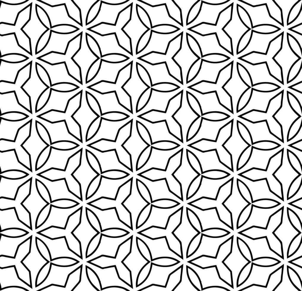 Black and white seamless abstract pattern. Background and backdrop. Grayscale ornamental design. Mosaic ornaments. Vector graphic illustration.