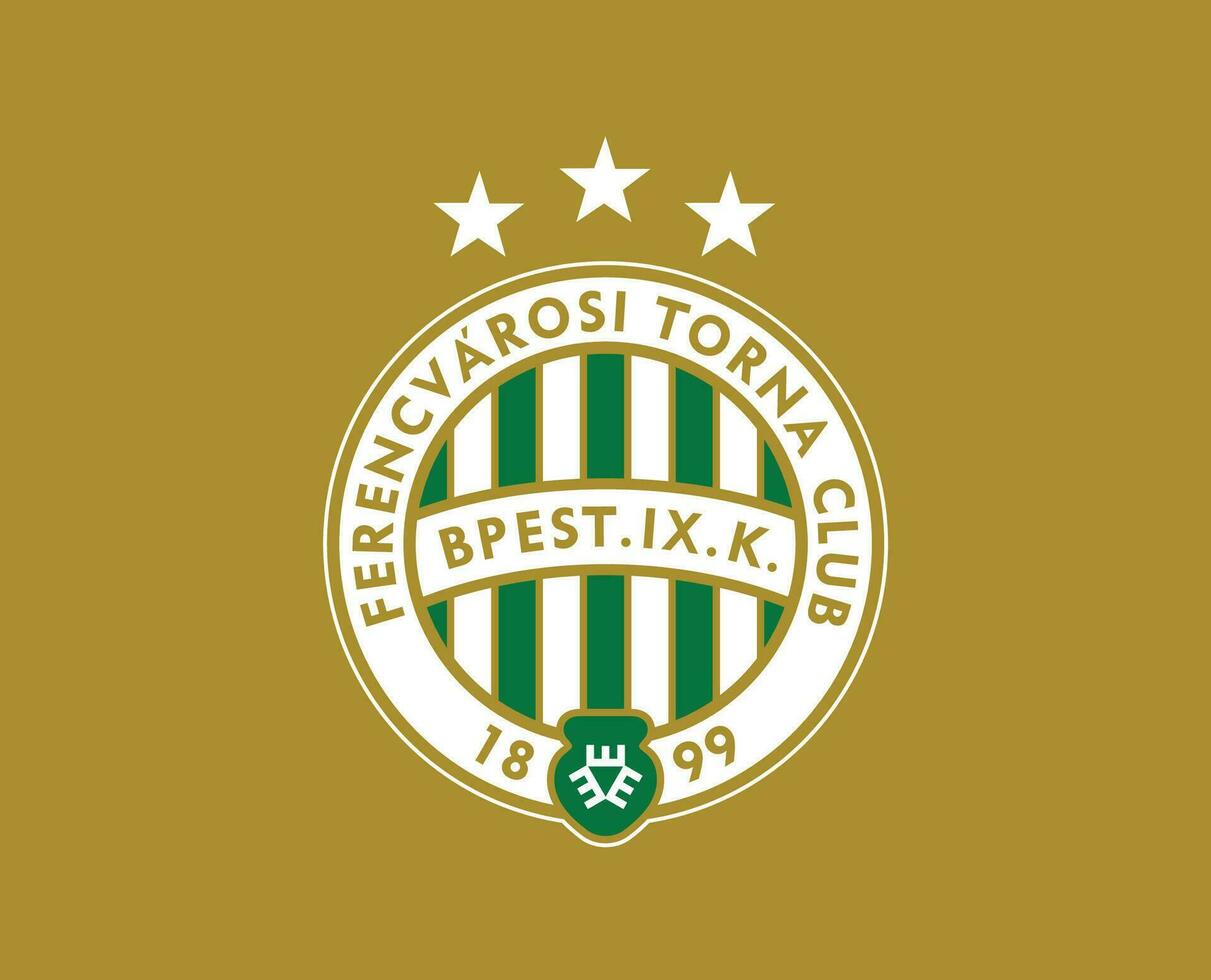 ferencvarosi tc club logo símbolo Hungría liga fútbol americano resumen diseño vector ilustración con marrón antecedentes