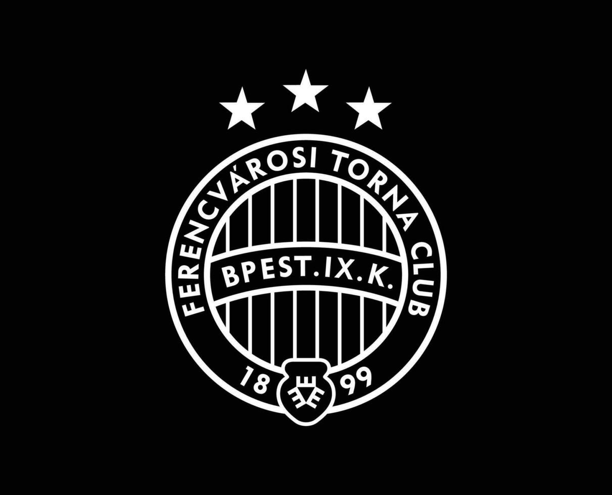 ferencvarosi tc club símbolo logo blanco Hungría liga fútbol americano resumen diseño vector ilustración con negro antecedentes