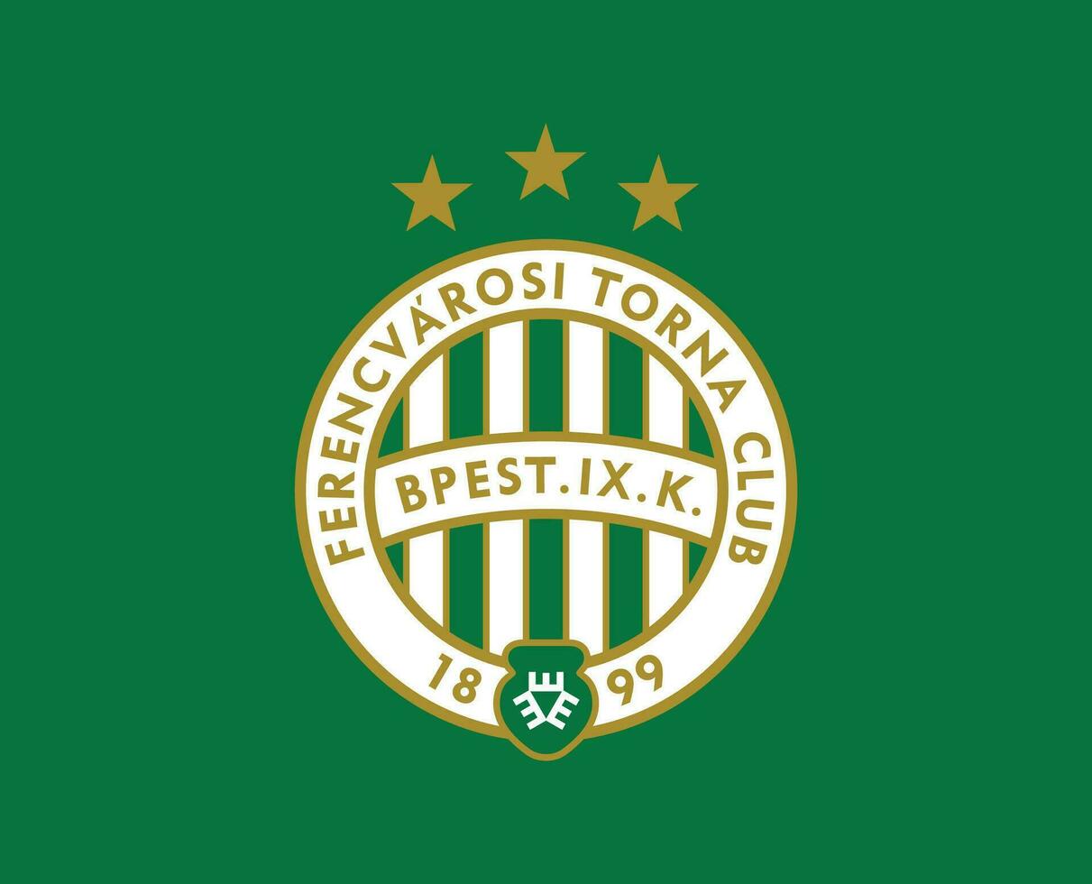 Ferencvarosi TC Club Logo Symbol Hungary League Football Abstract Design Vector Illustration With Green Background