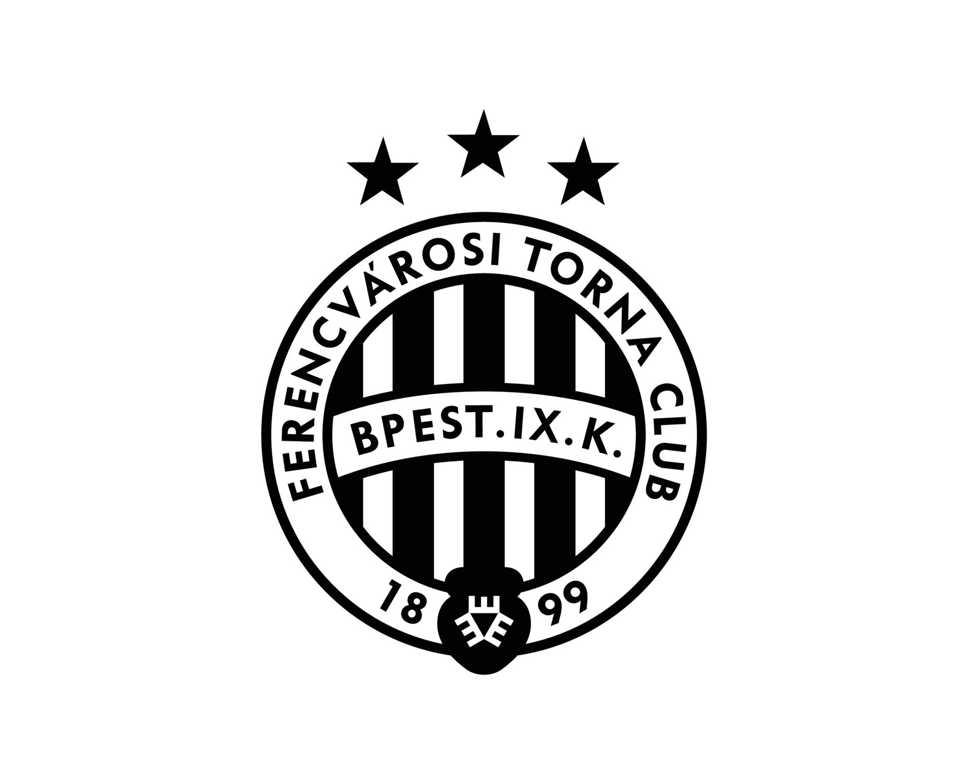 Ferencvarosi TC Club Logo Symbol Black Hungary League Football