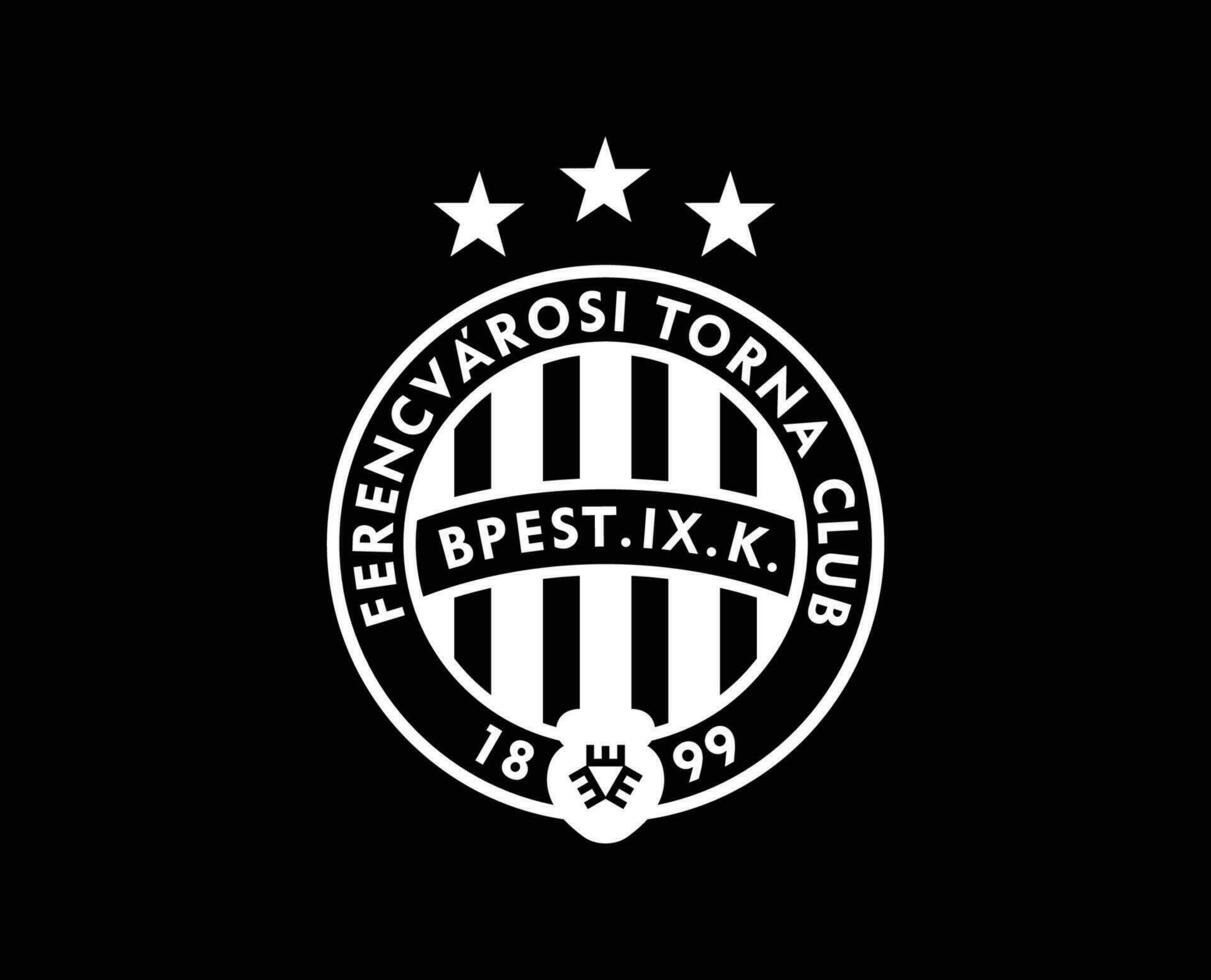 ferencvarosi tc club logo símbolo blanco Hungría liga fútbol americano resumen diseño vector ilustración con negro antecedentes