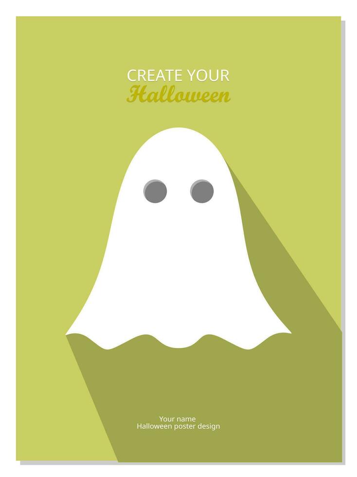 Víspera de Todos los Santos fantasma póster plano diseño vector